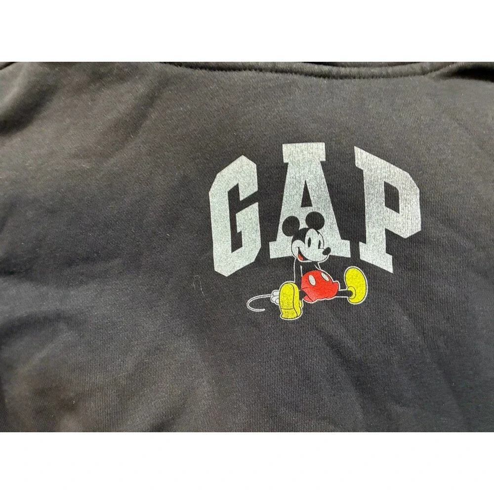 Gap x Disney Kids Mickey Mouse Logo Pullover Hoodie Black Size Small (6/7)